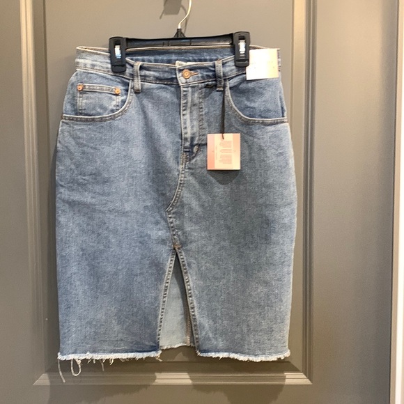 Happily Grey Dresses & Skirts - Happily Grey frayed Denim skirt NWT